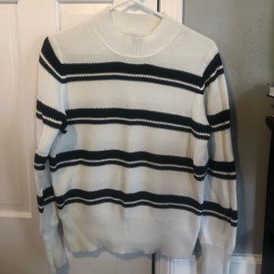 Gap mock-neck striped sweater - large